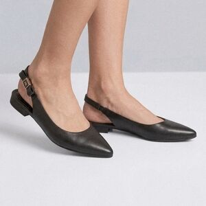 New Anne Klein Akkezza Slingback 6 Flats Black Pointed Toe Professional Office